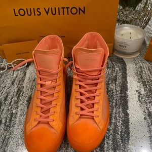 Cash Converters Townsville - Just arrived Louis Vuitton tattoo sneaker boot.  Comes with box and bags. Monogram canvas sneaker boot with monogram tab on  back. Size 12. $729.95